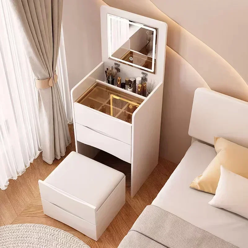 

New Internet Celebrity Cream Dresser, Simple Multi-functional Dresser, Storage Cabinet with Dressing Stool, Household Products