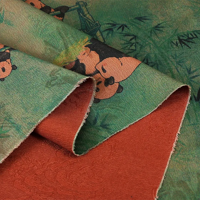 Kain jacquard gunung kelas berat untuk pakaian luar musim gugur dan musim dingin cheongsam bergaya Cina dicetak
