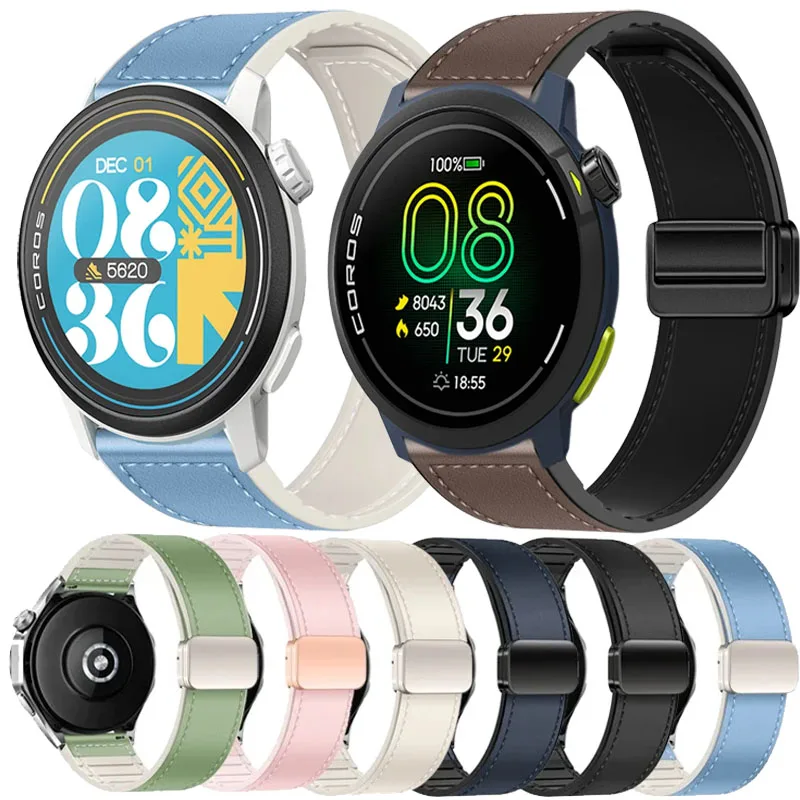 20 مللي متر 22 مللي متر سيليكون + حزام من الجلد ل CMF 3-2-1 برو كوروس بيس Pro-3-2 APEX 4 42 مللي متر شريط مغناطيسي Suunto عمودي 2-1 سباق 2 S تشغيل