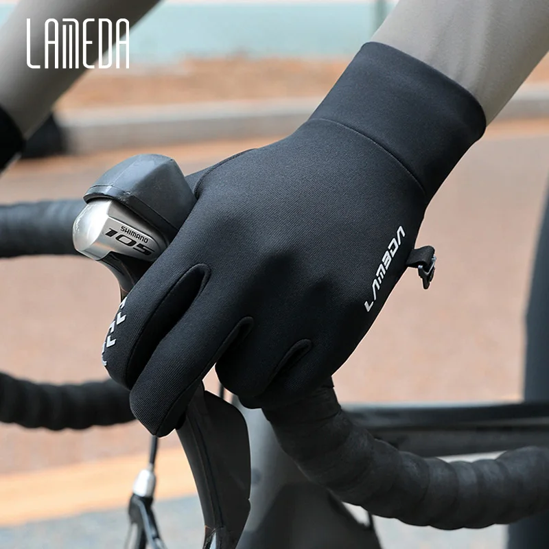 LAMEDA 2024 Winter Cycling Gloves Touchscreen Road Mountain Road Bike Gloves Full Finger Fleece Bicycle MTB Glove Accessorires