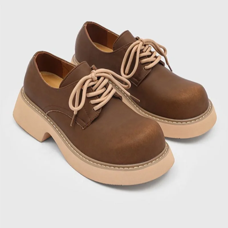 

High Quality Men's Sneakers and Casual Shoe British Big Head Derby Shoe Tooling Shoe Business Dress Shoes for Men Zapatos Hombre