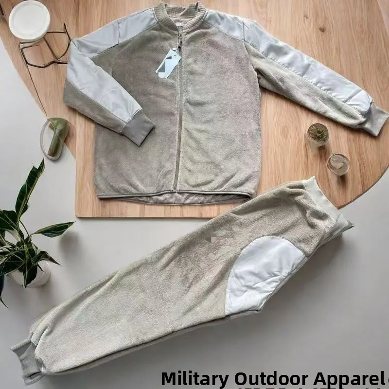 lightweight-warm-coral-fce-lined-pant-set-thiened-soft-cotton-outdoor-cam-travel-gear-ex-winter-training-suit