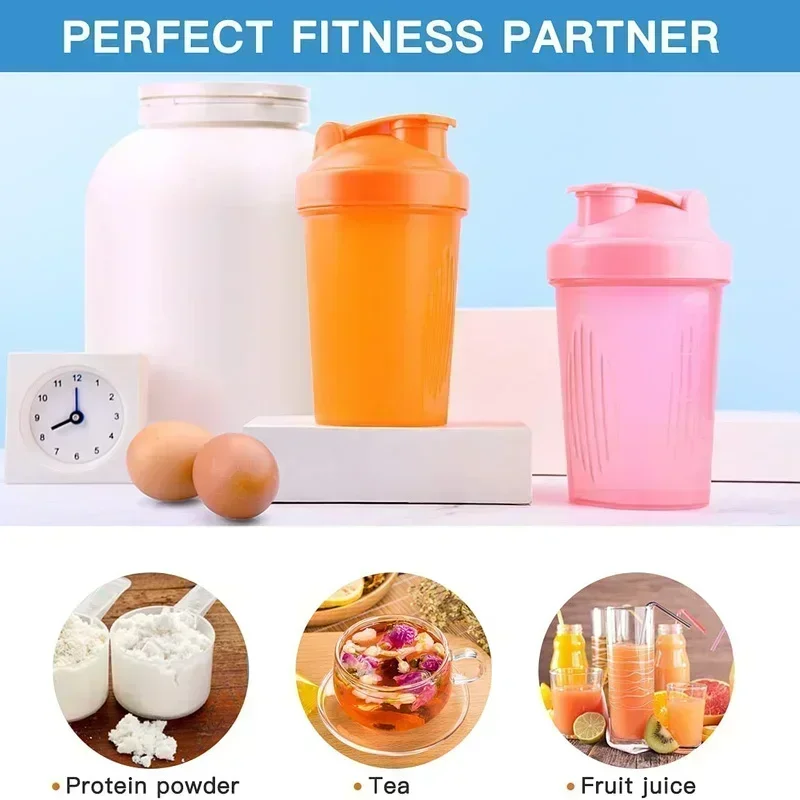 New 400ML Blender Shaker Bottle With Stainless Ball BPA Free Plastic Protein Shakes Leakproof For Powder Workout Gym Sport