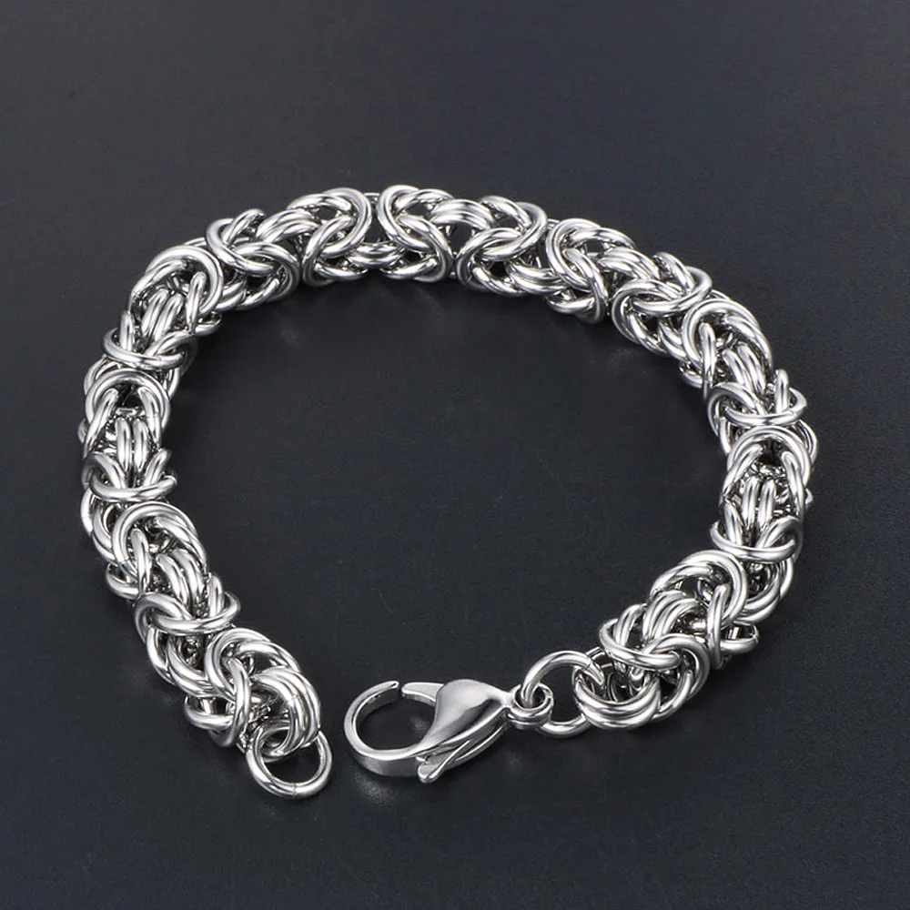 Punk Hip Hop Stainless Steel Braided Bracelet Men Women Fashion Personality Biker Chain Bracelet Jewelry Gift Wholesale