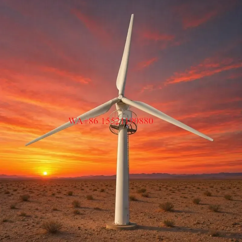 WMWMNU 100kW Horizontal Axis Wind Turbine System 3 Blades 19m Rotor Diameter for Home Use Wind Power Generation