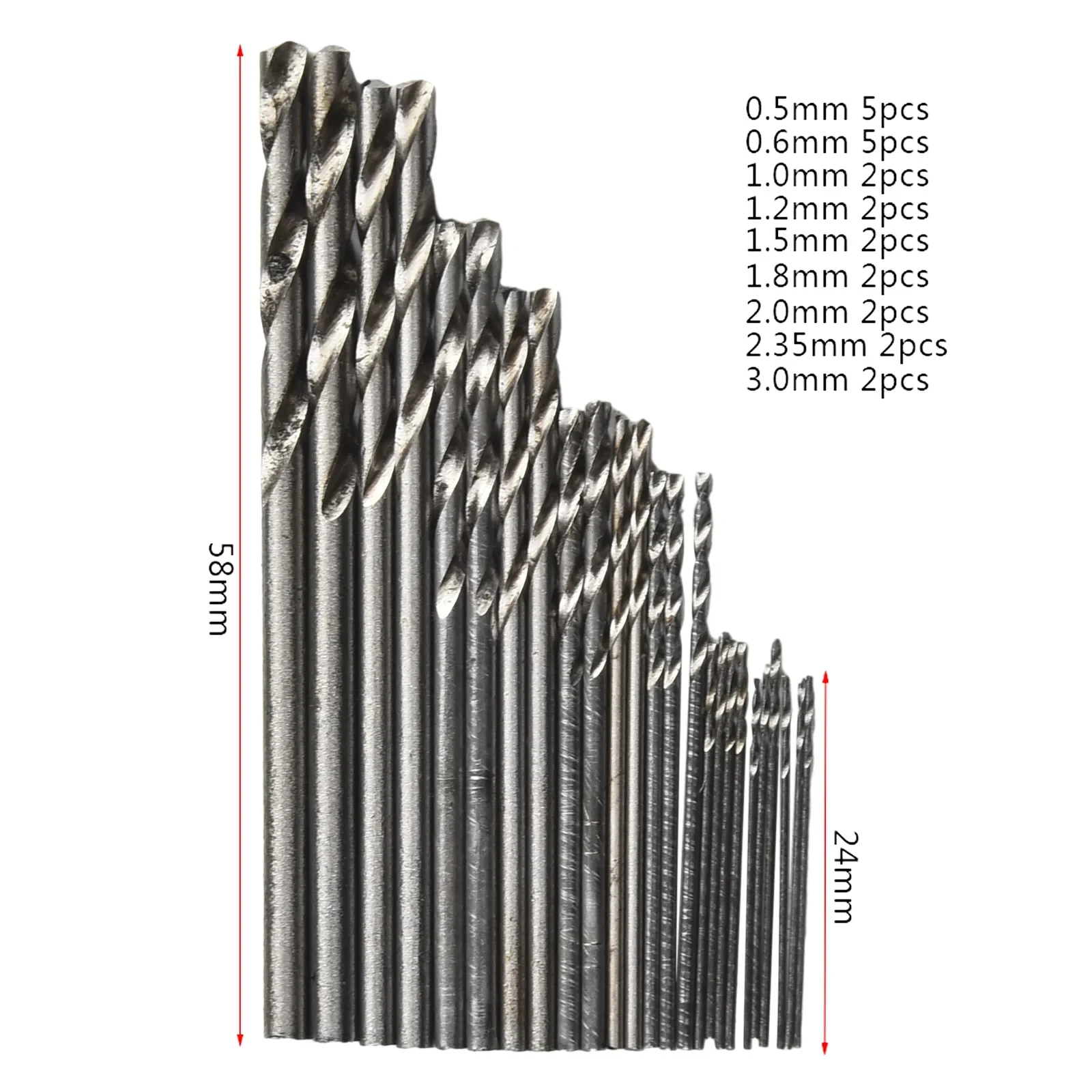 25Pc Hss Micro Drill Bit Set 0.5mm-3mm High Speed Steel Small Drill Jewelry Tools For Dremel Bit Set For Electric Drills Set