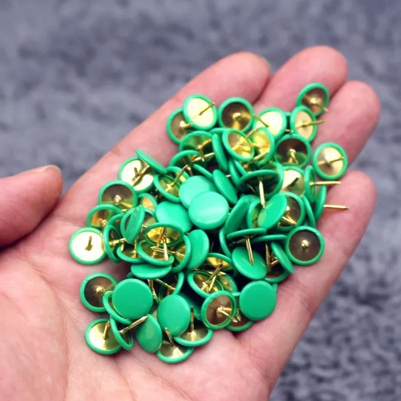 100pcs สี PUSH Pins ตกแต่งอเนกประสงค์แบนหัว Thumbtacks PIN ผนังตกแต่ง Thumbtacks Photo PIN สํานักงานโรงเรียน