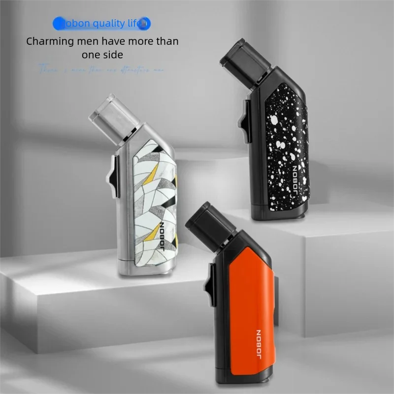 

Jobon 665 Transparent Gas Window 4-Jet Windproof Metal Lighter for Cigar BBQ Moxibustion power lighter torches lighters butane
