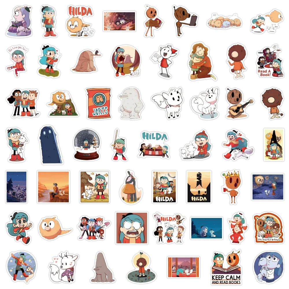 110PCS Cartoon Anime Hilda Sticker Waterproof Notebook Graffiti DIY Phone case Toy Wholesale Children Adventure Sticker