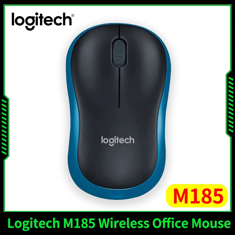 

Беспроводная мышь Logitech M185 USB для настольного ноутбука, офиса, игры, дома, 2,4G, энергосбережение