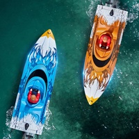 Cross border HJ822 remote control boat, fast boat with lights 2.4G high-speed remote control boat, children's water toy boat