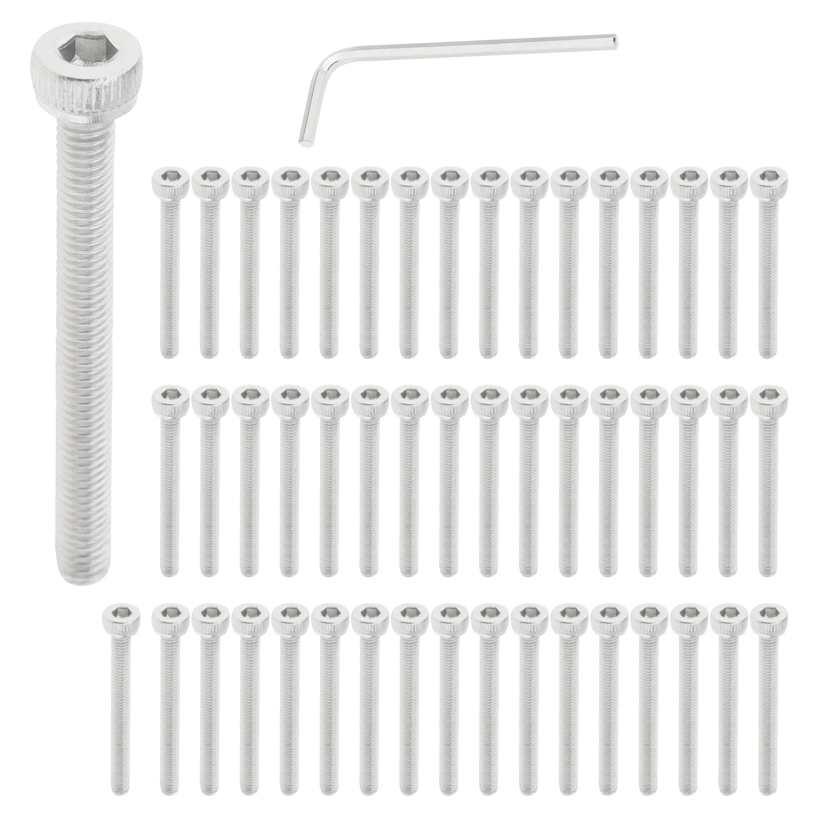 50pcs Stainless Steel M3 X 30mm Hexagon Hex Socket Head Cap Bolt Screw