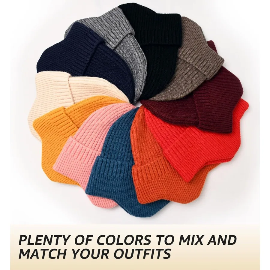 HiRui Strickmütze, Wintermütze, Ohrabdeckungen für Herren und Damen, warm, lässig