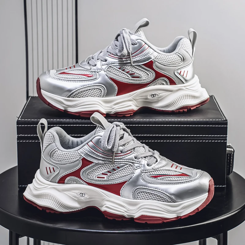 Designer Trend 2026 Comfortable High Quality Sports Shoes for Men Low-Top Thick Platform Man Casual Sneaker Spring and Autumn