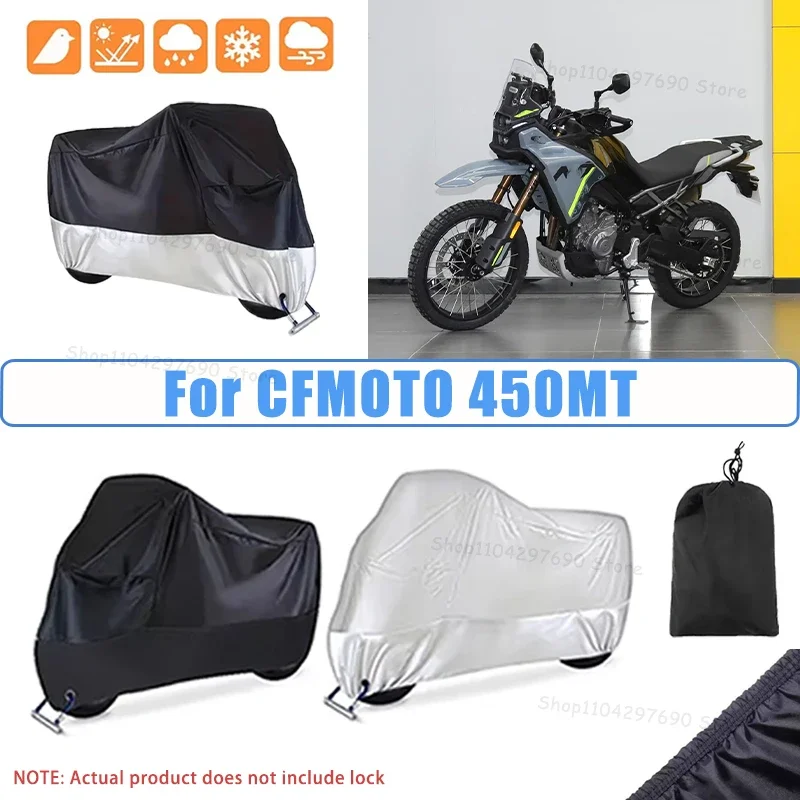 210D Oxford Motorcycle Cover Waterproof All Season UV Protection For CFMOTO 450MT Anti-Tear Windproof Motorbike Cover