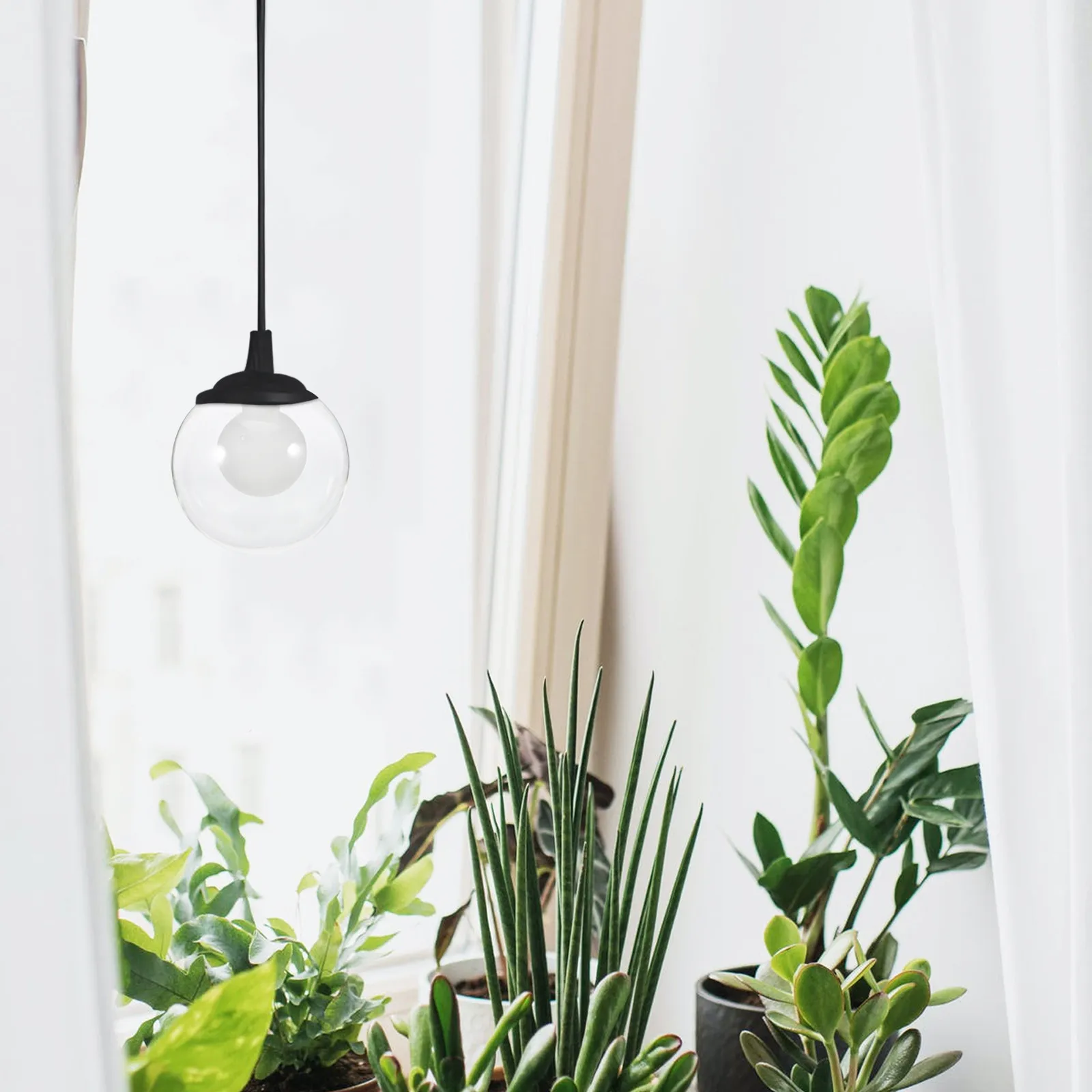 

Стеклянный плафон-шар для подвесного светильника, прозрачный, в форме шара, сменный стеклянный плафон для подвесного светильника