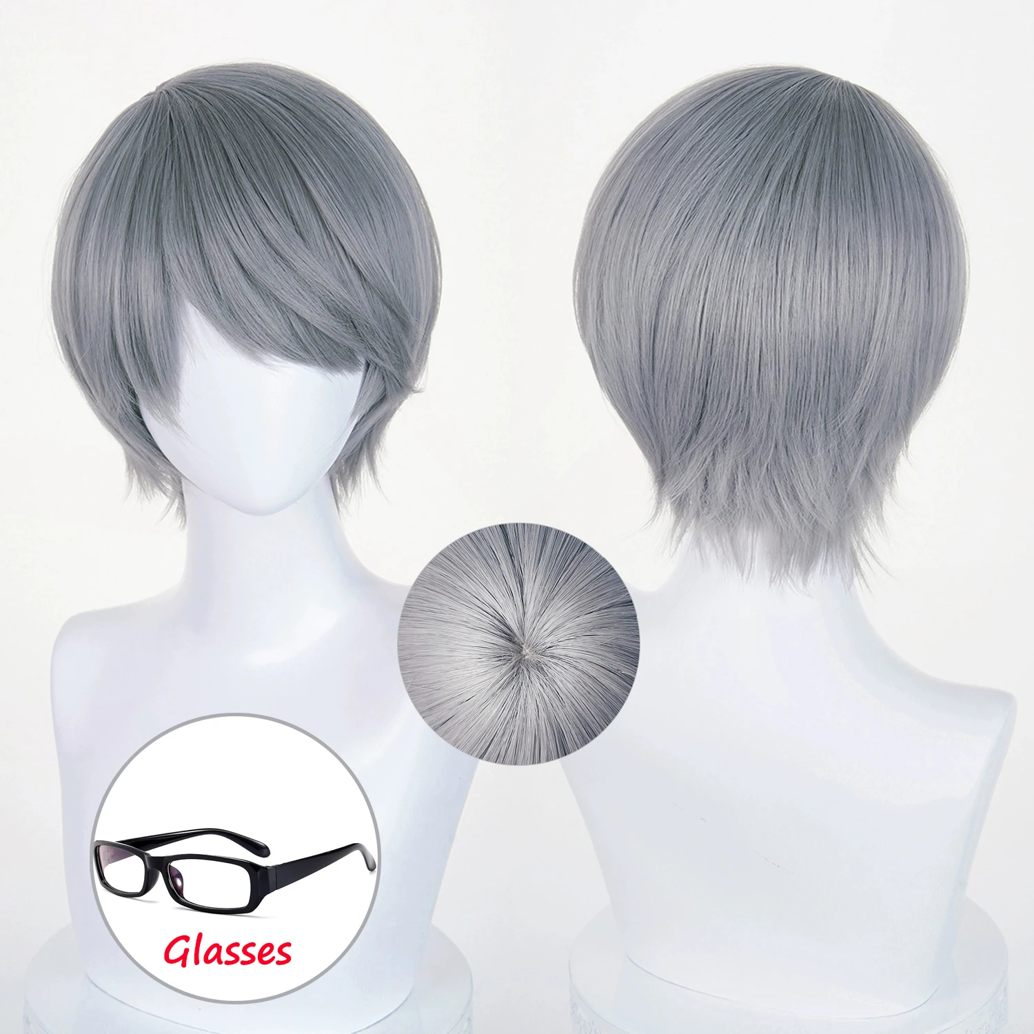 

P4 Yu Narukami Cosplay Wig 30cm Sliver Gery Wigs For Men Cosplay Anime Wig Heat Resistant Synthetic Hair Christmas Halloween
