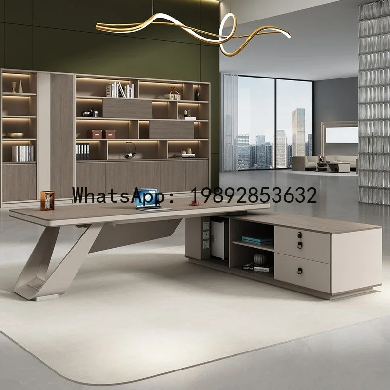 H5.18 executive desk, office desk, CEO desk, executive table, office furniture, manager desk view 4