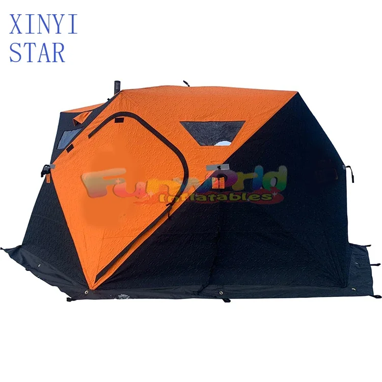 Portable outdoor waterproof tent windproof warm quick open large aluminum winter ice fishing camping made oxford