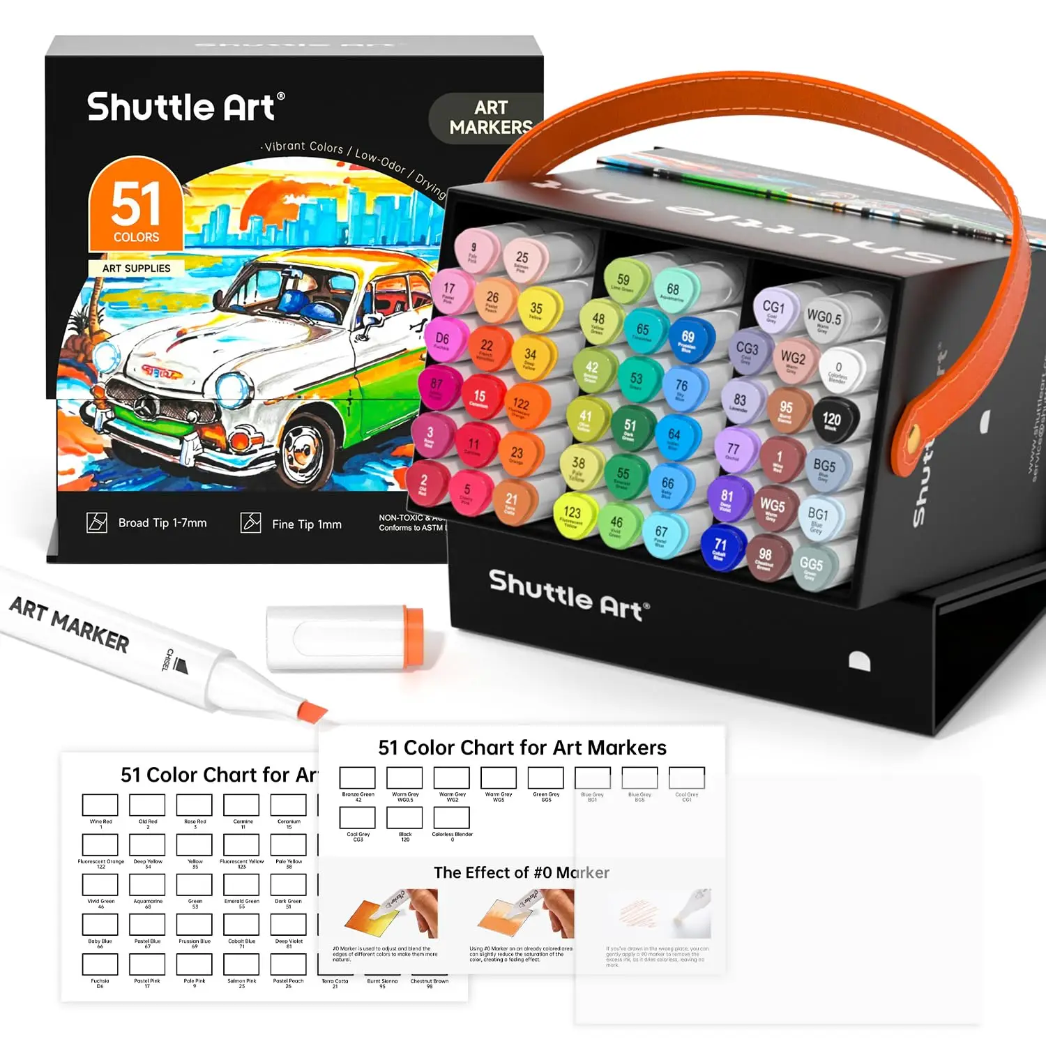 Illustration Marker Markers with Blender Tip and Includes Carrying Perfect for Coloring and Art Ideal for Adults and A