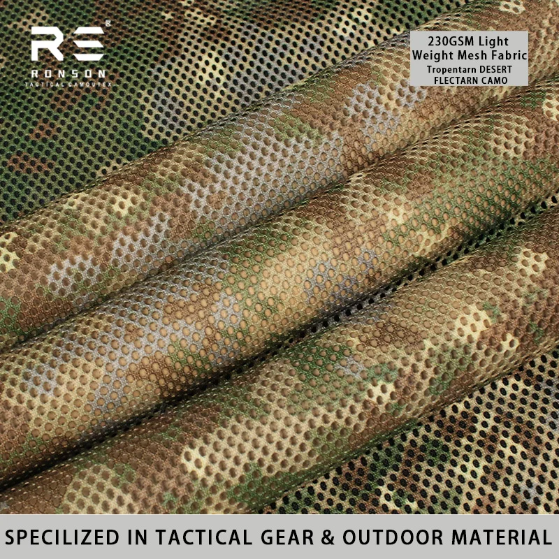 Duitsland TROPENTARN Camouflage Gedrukt 230gsm 100% Polyester Mesh Tactisch Gebreide Tricot Geheugenstof Outdoortassen Duurzaam Gebruik