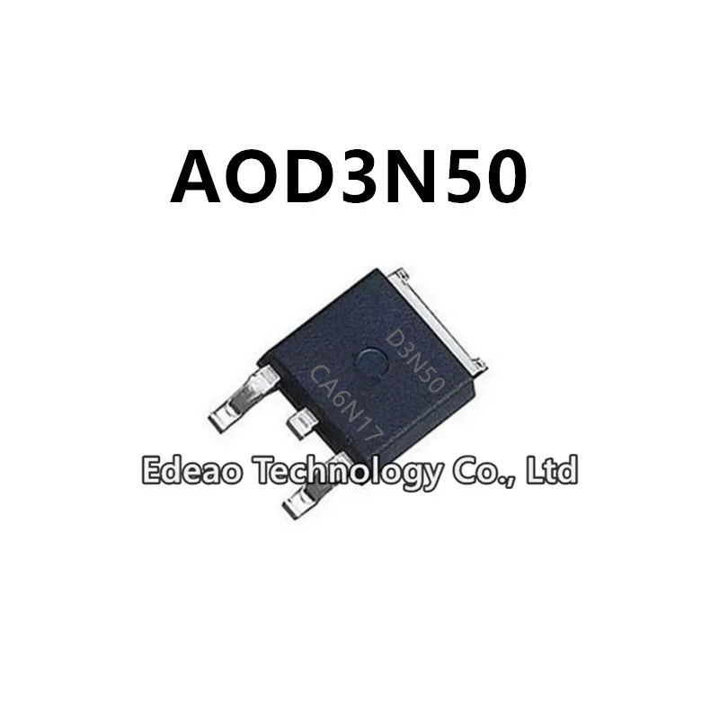 10~100Pcs/lot NEW D3N50 AOD3N50 TO-252  3A/500V N-channel MOSFET field-effect transistor