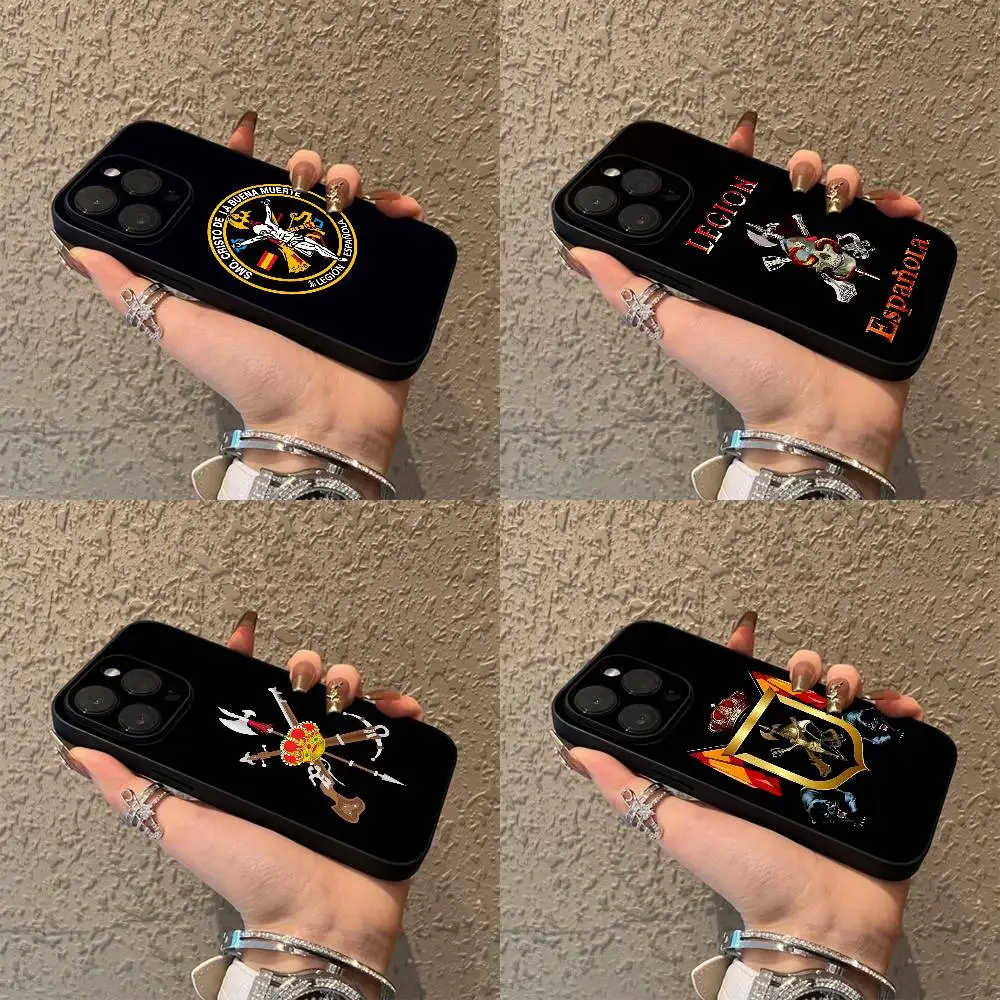 

Logo Spanish Legion Spain Phone Case For iPhone 16,15,14,13,12,11,Pro,XS,Max,XR,Plus,E,SE4,Mini Black Soft Box