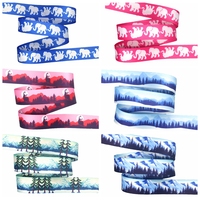 DHK 1 yard Lanyard Ribbon Elephant Forest Double Faced Printed Thickened Polyester DIY Sewing Craft Decoration S2332