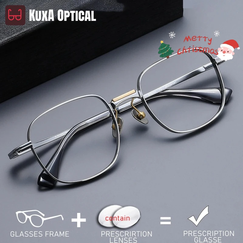 

KUXA винтажные мужские очки по рецепту, оптические качественные очки, линзы для близорукости и дальнозоркости, прогрессивное видение, дальность, сильная Ocula