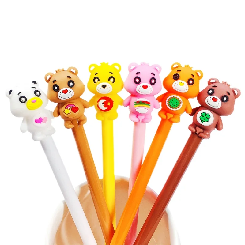 24 Pcs Creative Cute Colorful Cartoon Bear Gel Pen Student Stationery Office Supplies Stationery for School Materiais Escolares