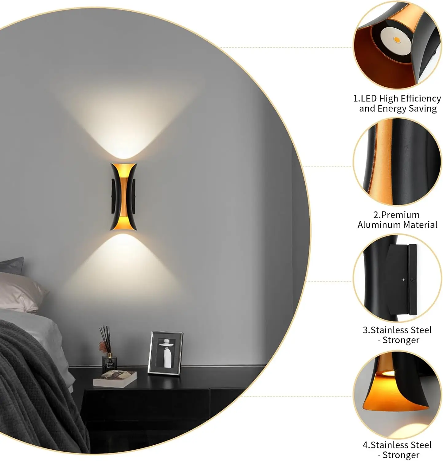 

Современный светодиодный настенный светильник для улицы, 10 Вт, 85-265 В, холодный белый, теплый белый, IP65, водонепроницаемый, для крыльца, для гостиной, спальни, украшения дома