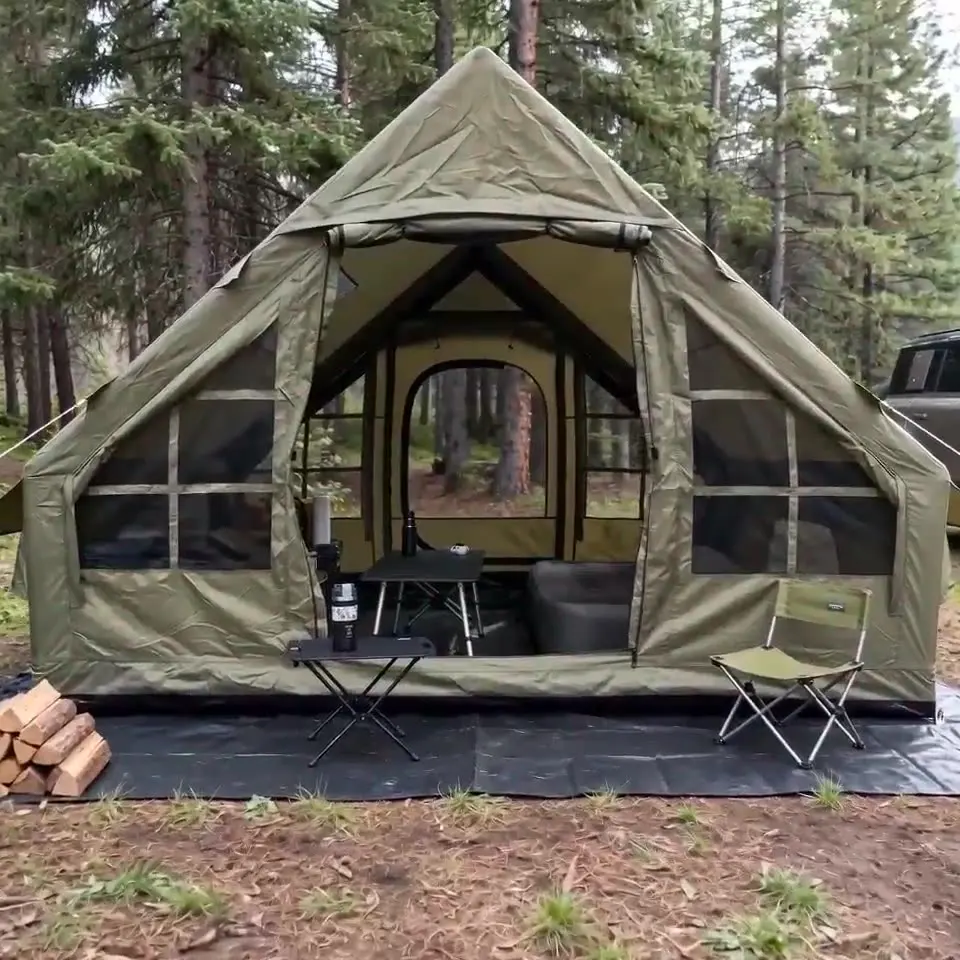Tentes gonflables d'extérieur, épaisses, coupe-vent, imperméables, grand espace, Protection solaire, équipement de Camping venti
