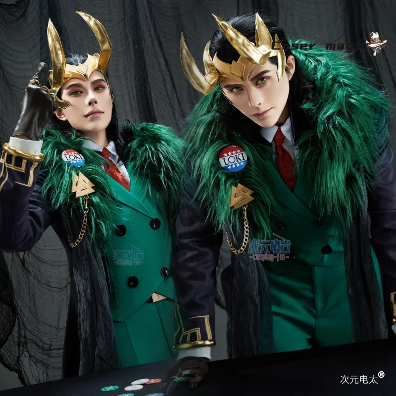 Game Rivals Loki Cosplay Costume Uniform Halloween Carnival Party Christmas Play Role Clothes Clothing