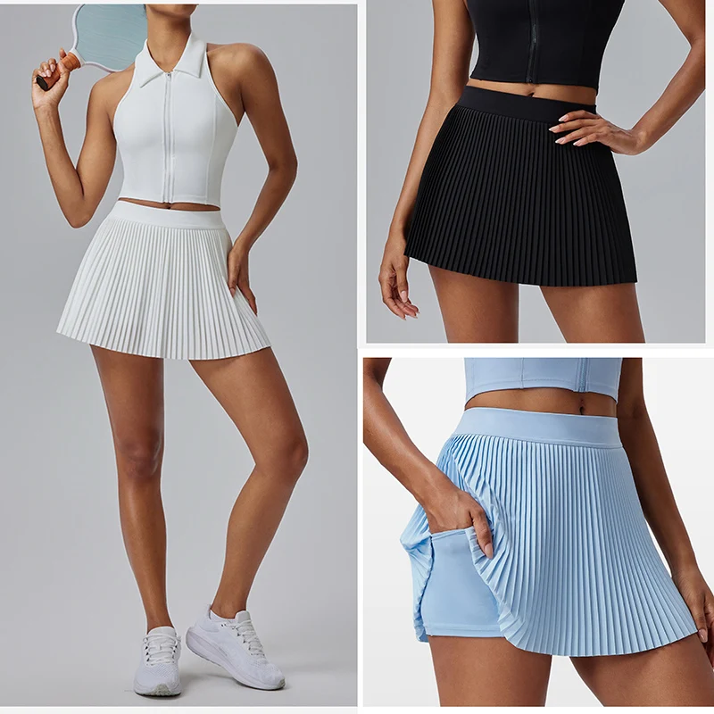 

Summer Women Sporty Floral Skort Floral Print High Waist Pleated Mini Skirt Quick Dry Built-in Shorts For Tennis Badminton Fitness
