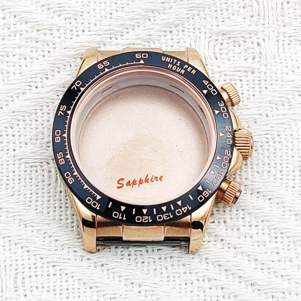 Аксессуары для часов Корпус часов из нержавеющей стали 40 мм Механизм VK63 с сапфировым стеклом первого зерна