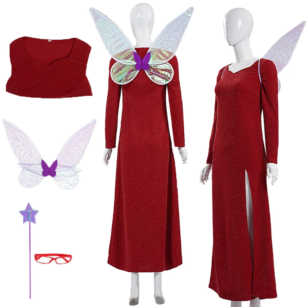 Fantasia Hada Dios madre Cosplay vestido alas monstruo de dibujos animados Disfraz mujeres adultas fantasía Halloween carnaval fiesta tela