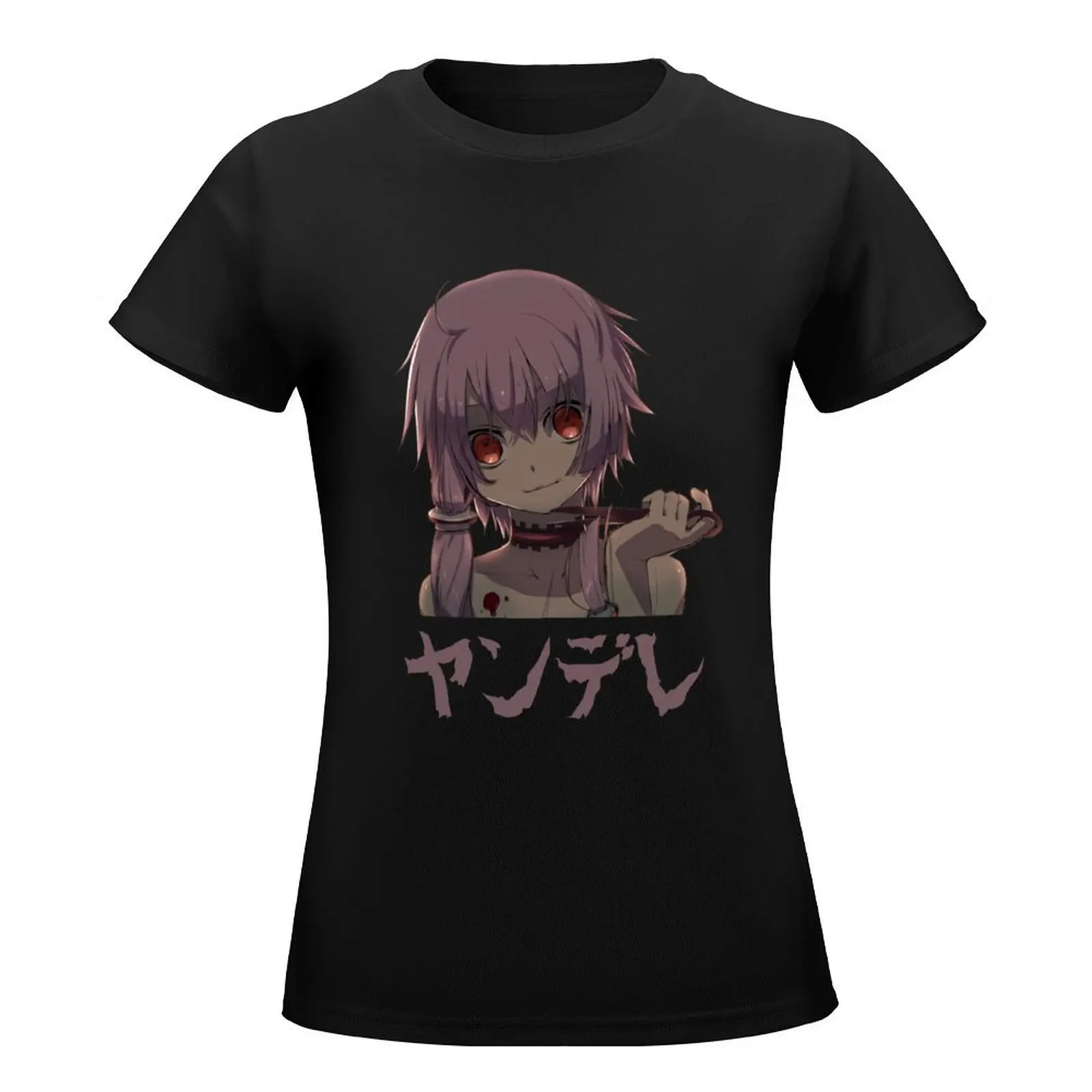 Yandere-camiseta versión Katakana para niña, ropa kawaii, ropa estética, camisa con estampado de animales para niña, camisetas para mujer