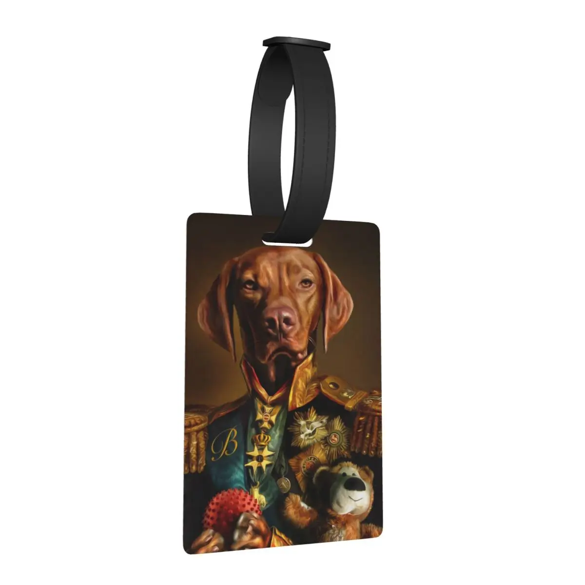 

Bertie The Hungarian Vizsla - Dog Portrait Luggage Tags Suitcase Portable Baggage Boarding Tag Label Holder ID Name Address
