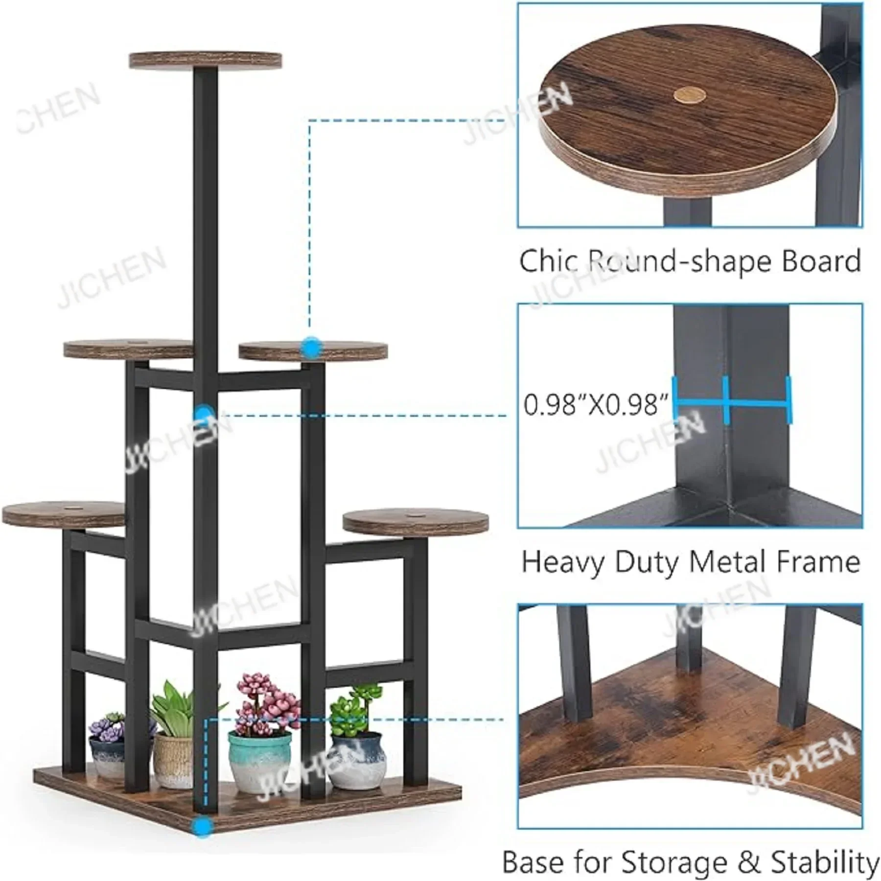 

XHX Corner Plant Stand Indoor, 6 Tiered Plant Shelf Flower Stand, Tall Multiple Potted Plant Holder