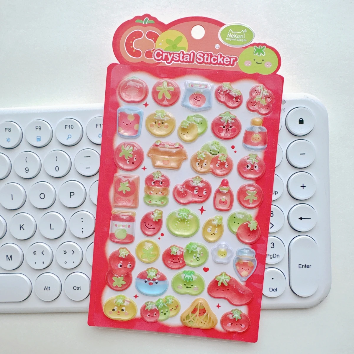 NEKONI Cartoon-Tomaten-Tierfiguren Kristall 3D-Relief-Aufkleber Scrapbooking DIY Tagebuch Schreibwaren Sticker Deko Niedliche Schul-Aufkleber – Detail 24