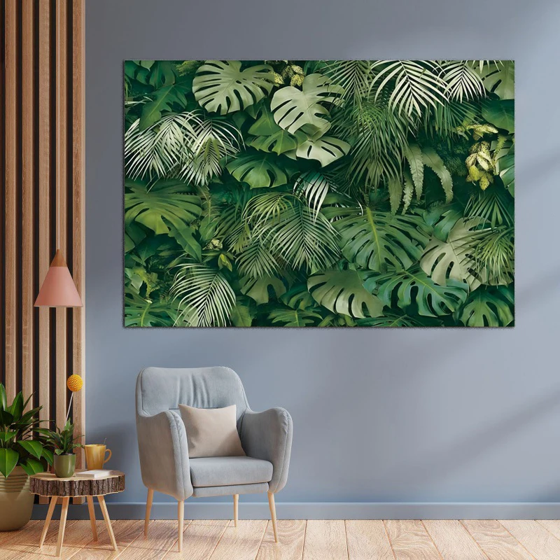 1pc 150cm*100cm Tropical Jungle Green Leaf Photography Background Fabric