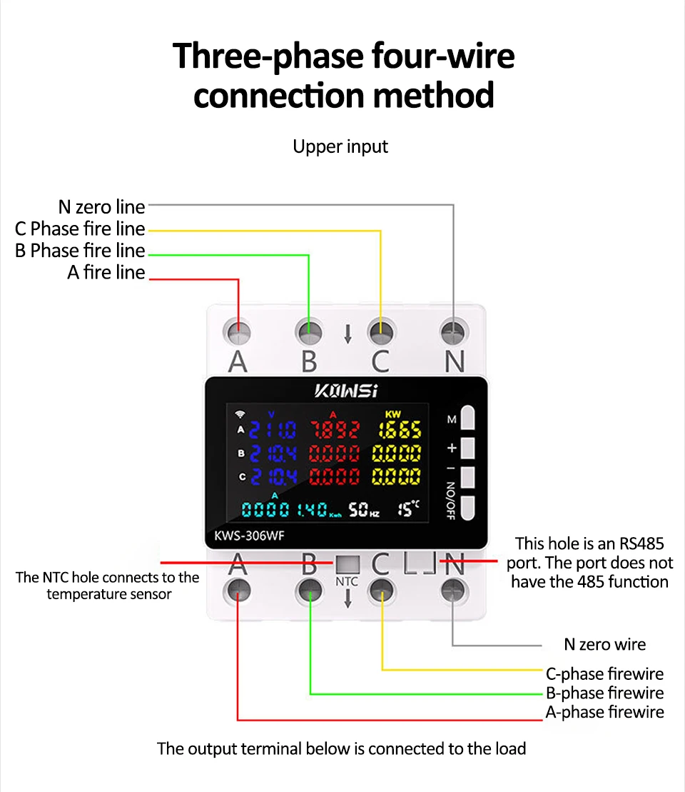 TUYA Wifi Power Energy Meter AC Monitor AC 85-290V 80A 3 Phase 4-draht DIN Schiene über Unter Spannung Schutz Strom Meter – Detail 13