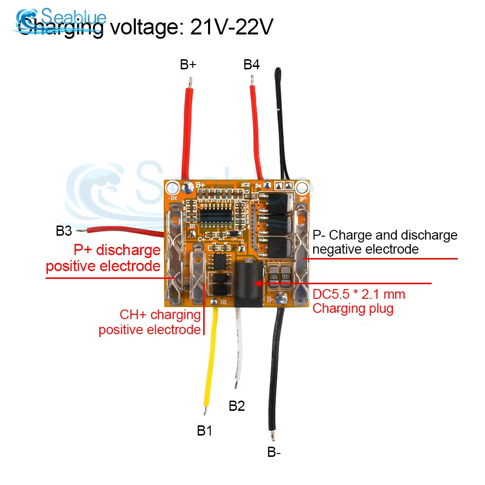 5S 19V 21V 18650 Li-ion Battery Charging Protection Module High Voltage High Temperature Overshoot Auto Recovery Charg Board