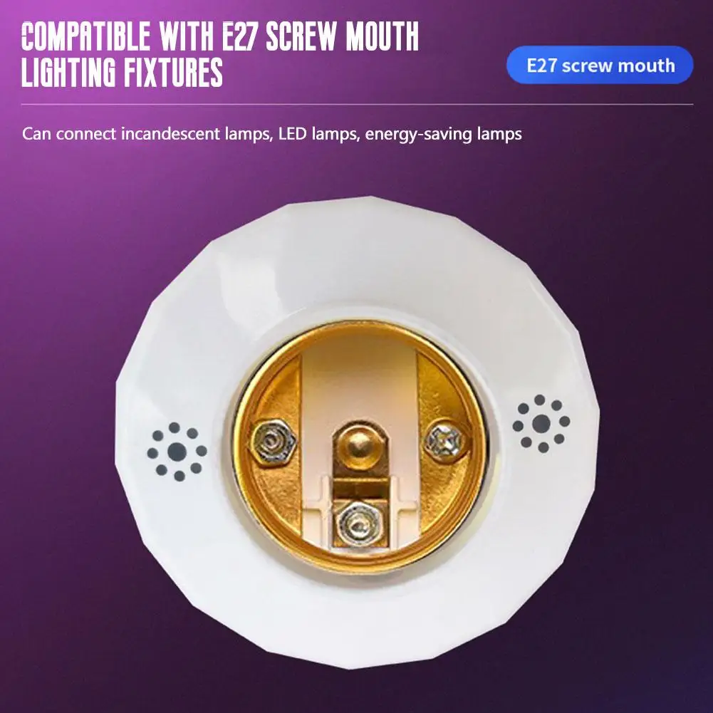 E27 Radar Induction Lights Socket Smart Light Bulbs Switch Light Light Motion Switch Sensor Room New Adapter Lamp Human Bas Y9V2