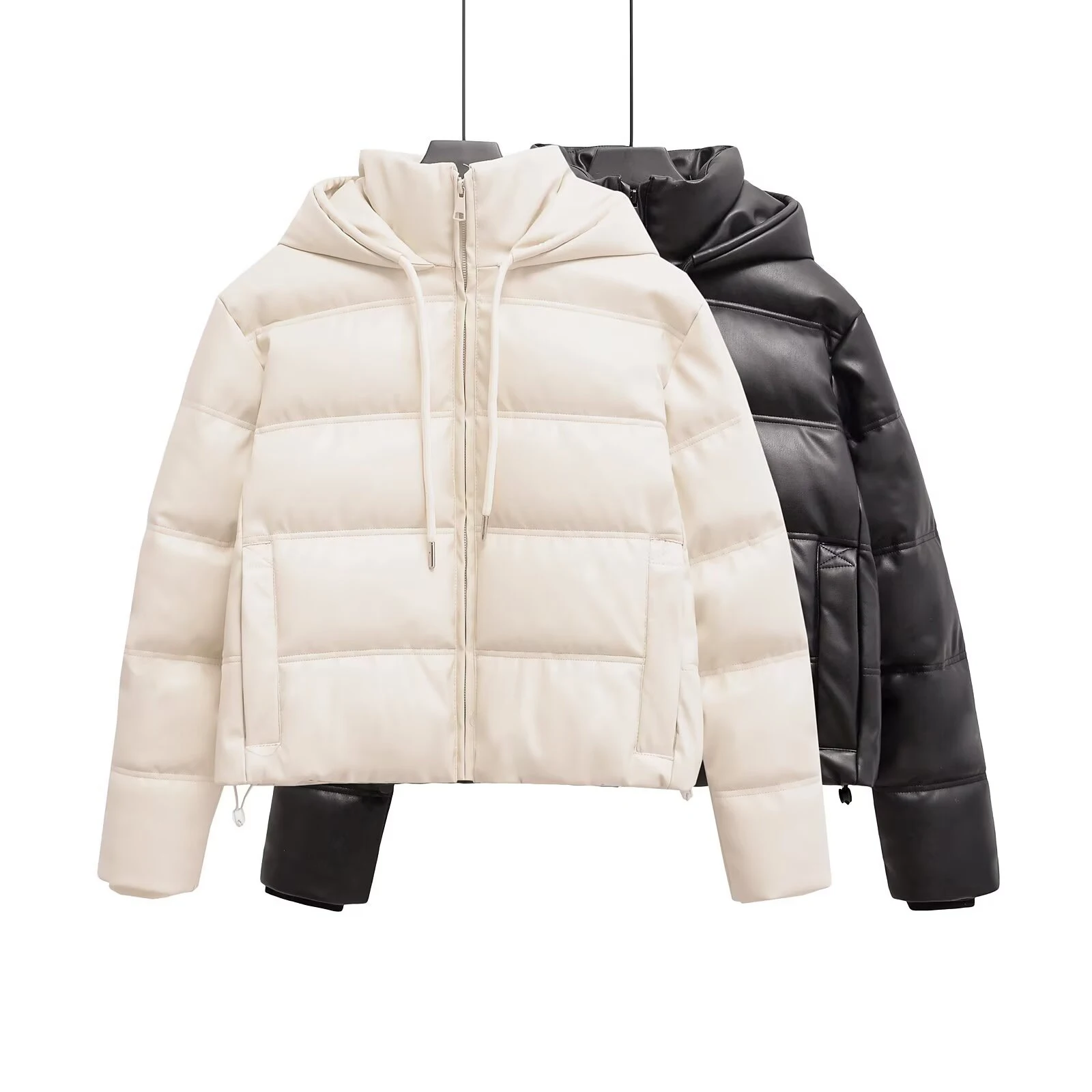 

2025 Winter New Product Women's Clothing Imitation Leather PU Cotton Jacket Windproof and Waterproof Thick Jacket Loose Jacket