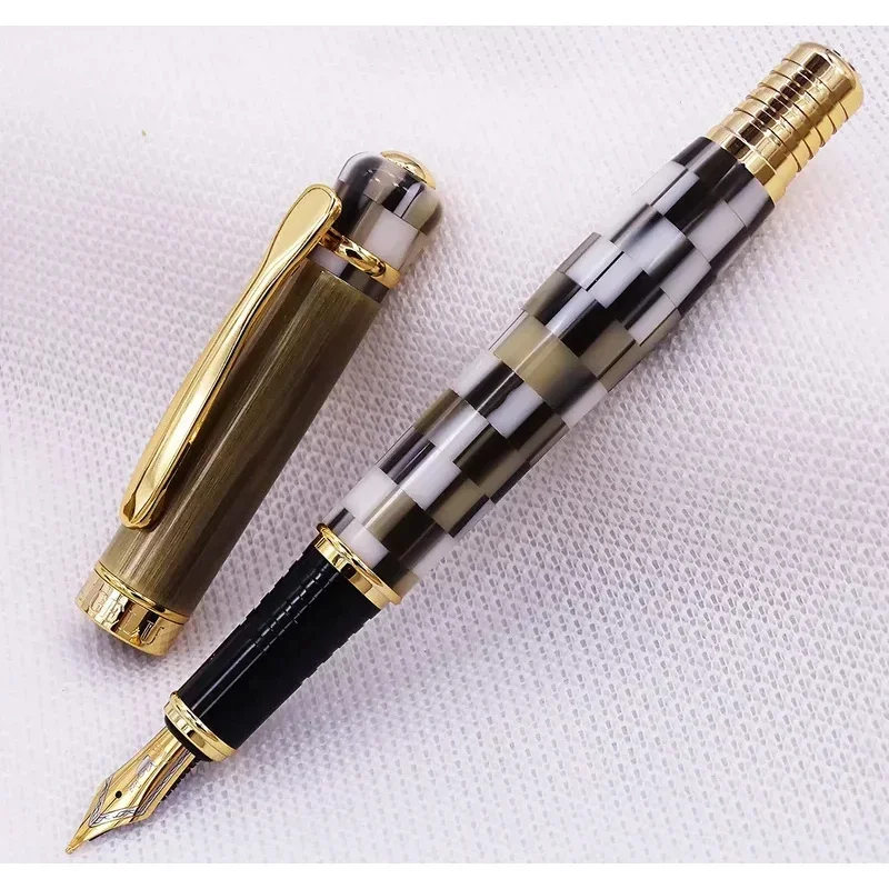 

Kaigelu 316 / 336 Marble Celluloid Fountain Pen, 22KGP Medium Nib Beautiful Phantom Black-White / Blue / Borwn Pattern Gift Pen
