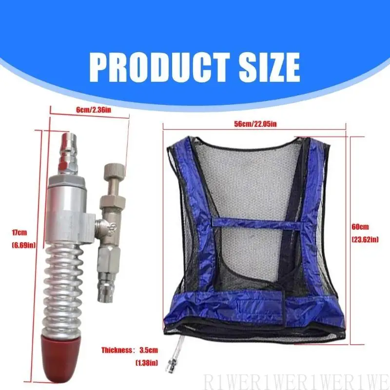 

R1WE Cooling Vest Vortexes Tube Air Conditioner Waistcoat Cooling Jackets Unisex