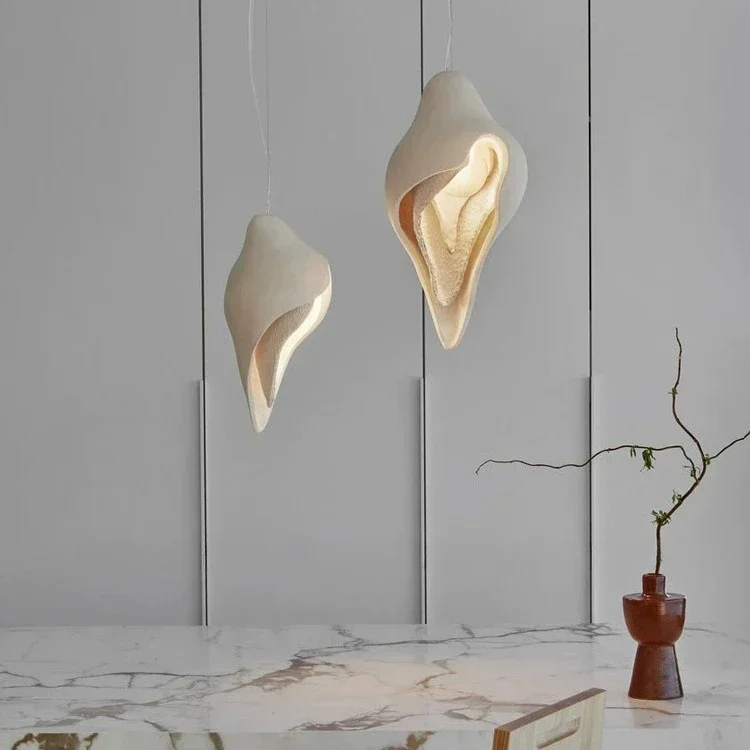 

GHEUVNJ French gypsum restaurant pendant lamp, living room lamp, conch lamp, new bar island table staircase