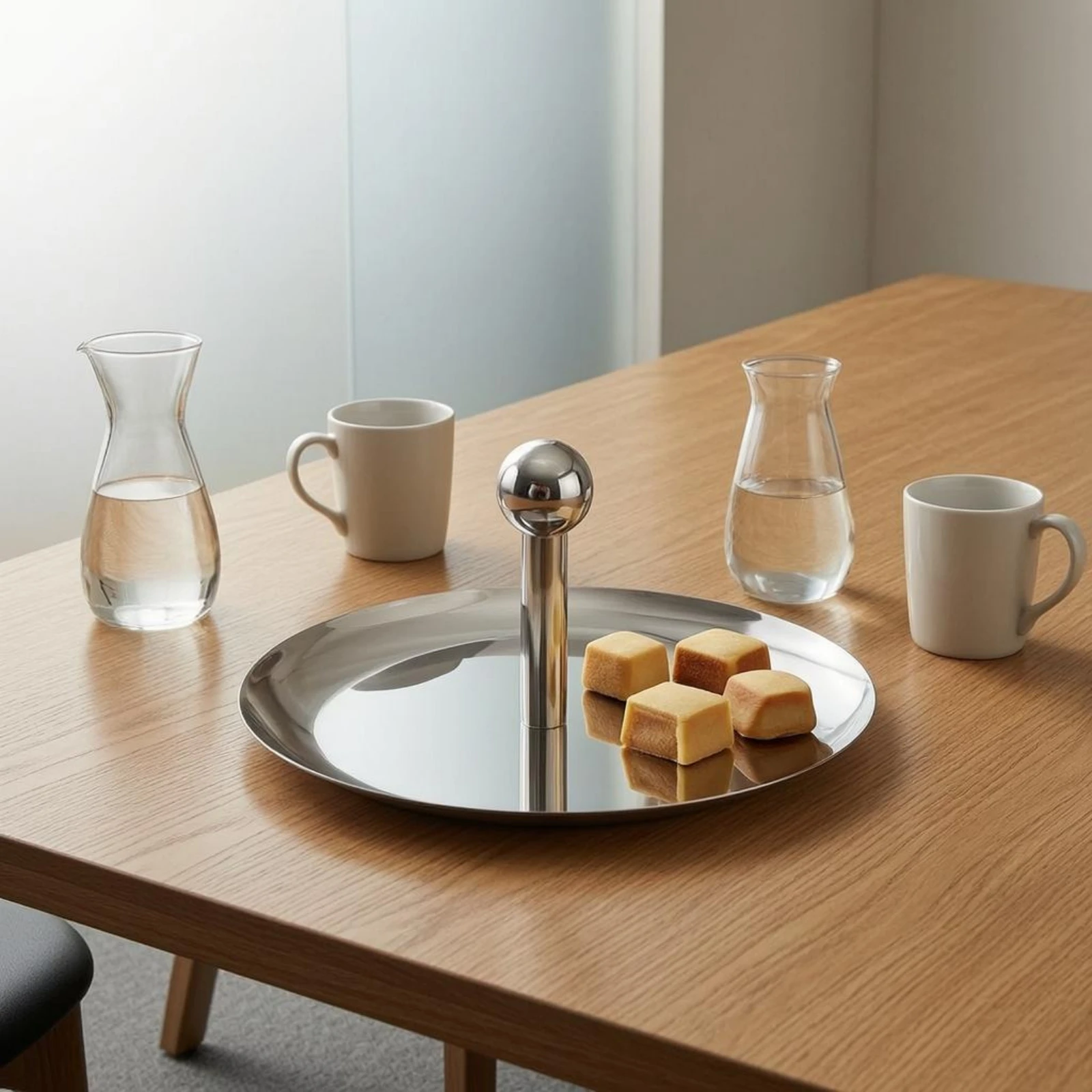 Stainless Steel Fruit Tray Shallow Mirror Finish Fruit Tray Serveware Upright Accessible