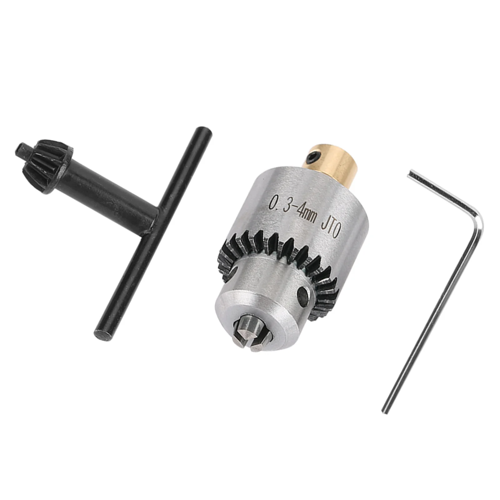 Drill Chucks 0.3–4 mm JTO Taper-Mount Drill Chucks and Wrench, Includes Chuck Key JTO 0.3–4 mm Micro Mini Three-Jaw Drill Chucks